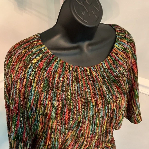 Forever 21 Rainbow Flutter Sleeve Knit Top Size S - Picture 2 of 8